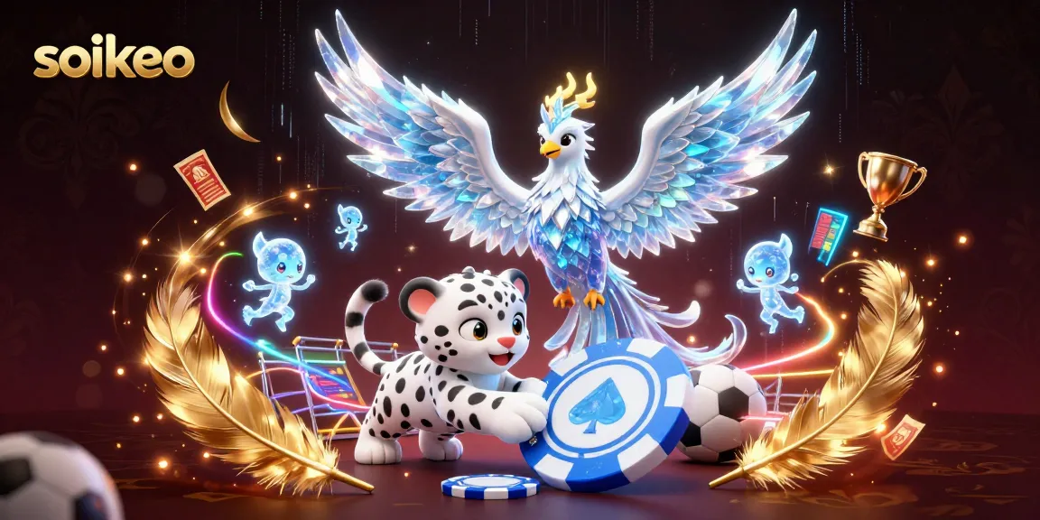 Experience thrilling live sports betting with soikeo's immersive gaming scene featuring a phoenix and ice sprites.