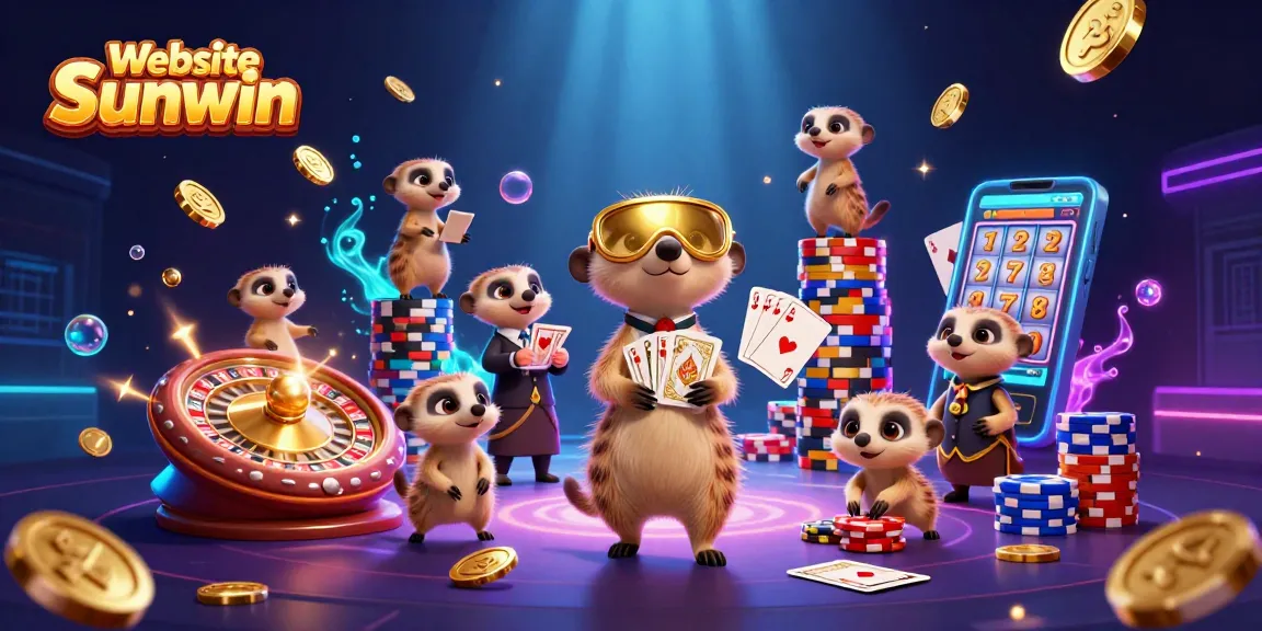 Join the excitement at Website Sunwin with meerkats running thrilling casino games amidst sparkling gems!