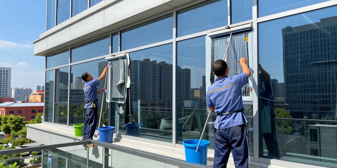 Professionelle Glasreinigung Dortmund: Saubere Fenster und Rahmen werden von erfahrenen Reinigungskräften gepflegt.