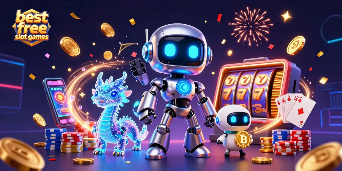 Spin the best free slot games with vibrant graphics, neon characters, and dynamic casino elements.