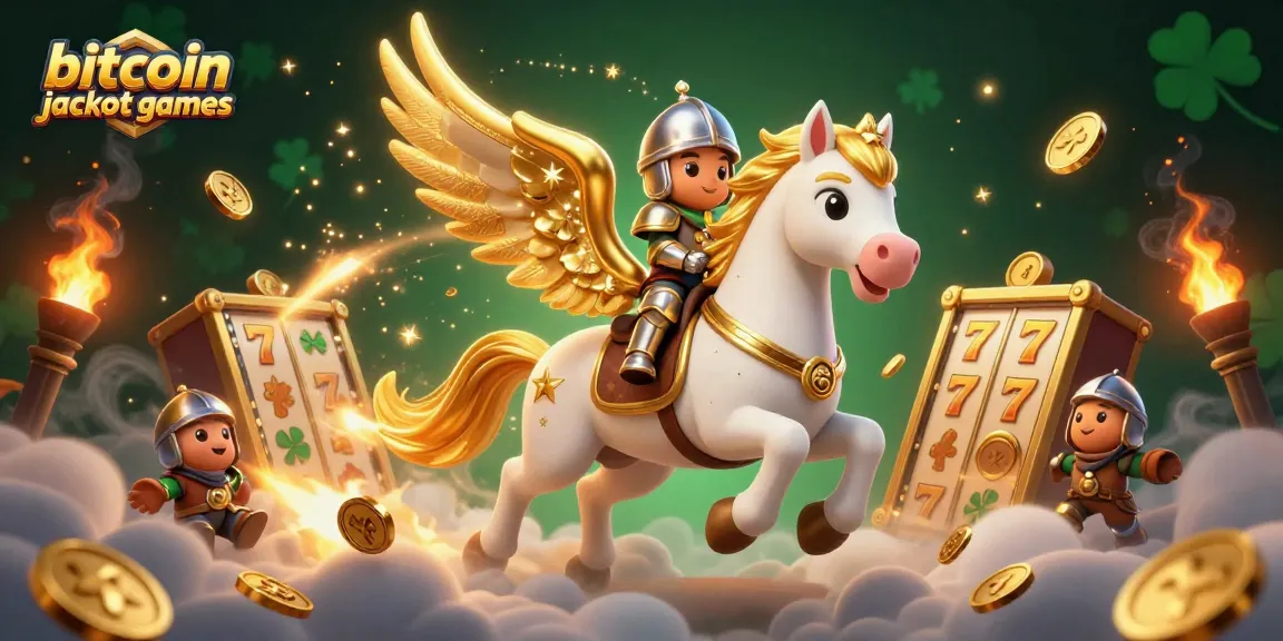 Experience thrilling bitcoin jackpot games with this vibrant 3D casino illustration.