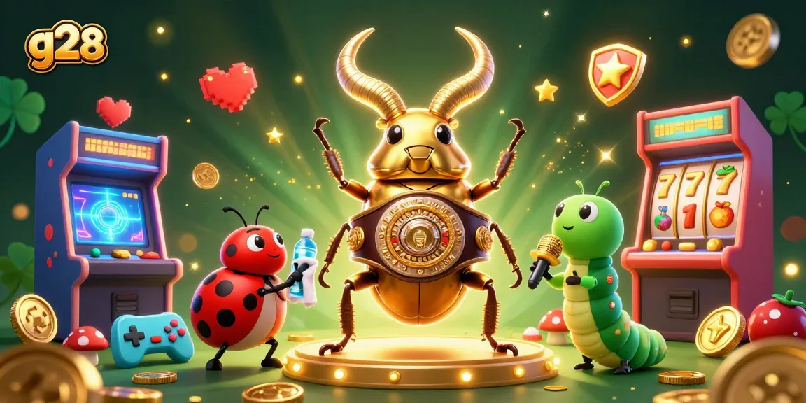 Engage with g28 amidst colorful casino elements in a vibrant, animated scene.
