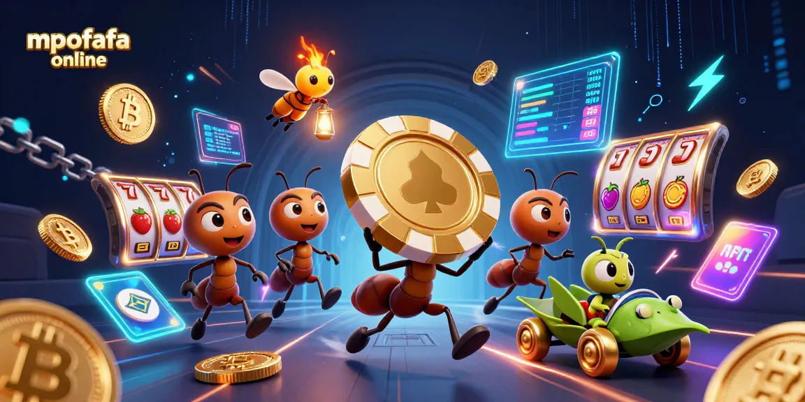 Experience the excitement of mpofafa online with this dynamic 3D scene featuring ants in a casino heist.