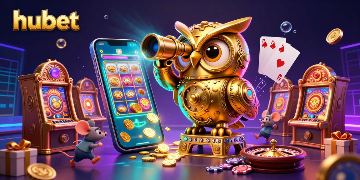 Experience thrilling wins at hubet with a dynamic 3D casino scene featuring vibrant games and enchanting characters.