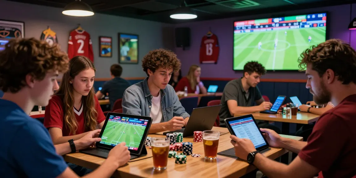 Dynamic sports betting scene at https://soikeonhacai.com.co/ with passionate bettors analyzing live soccer stats.