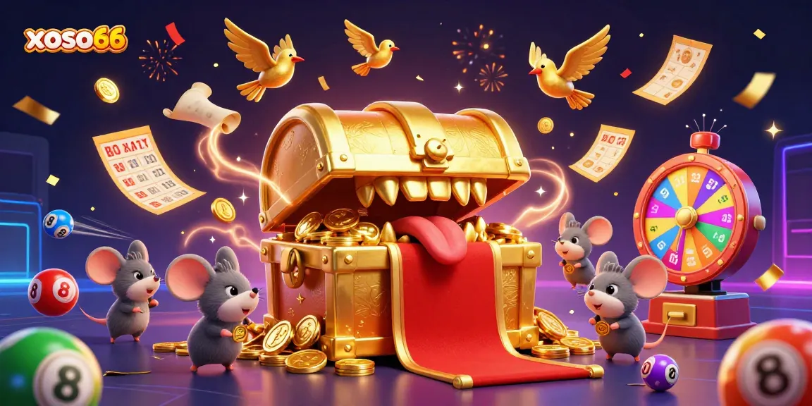 Experience thrilling wins with xoso66 as treasure chest characters lure players into a dynamic lottery adventure.