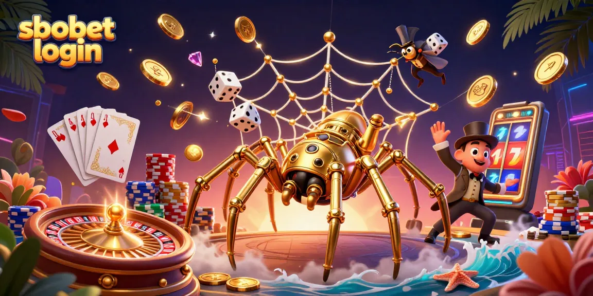 Engage with sbobet login in an intricate casino world, where golden chains and poker chips come to life.