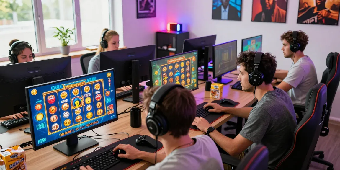Engaging online gaming community enjoying slot deposit 5k games in modern home setting, showcasing vibrant atmosphere and interactive gameplay.