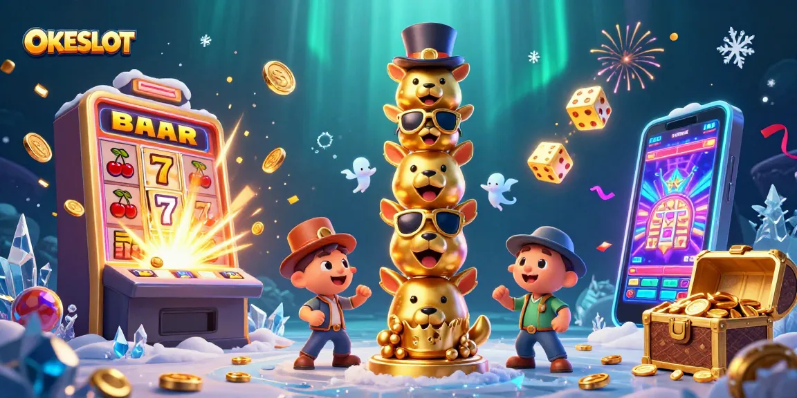 Menangkan game slot di OKESLOT dengan jackpot, simbol keberuntungan, dan kekayaan melimpah.