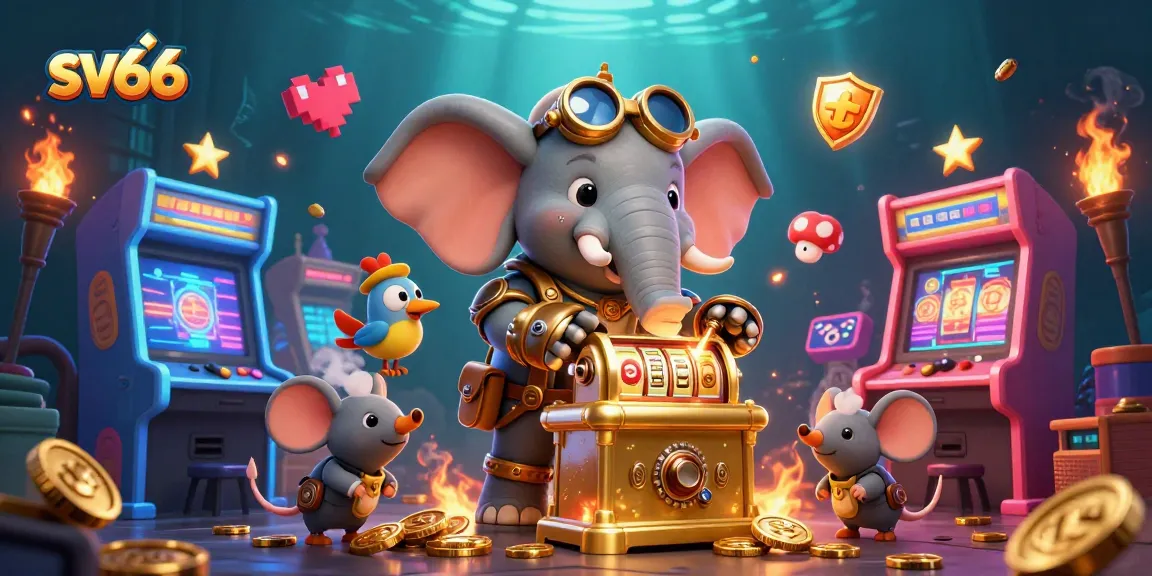 Experience thrilling gameplay at sv66 with a steampunk elephant winning at the slot machine!