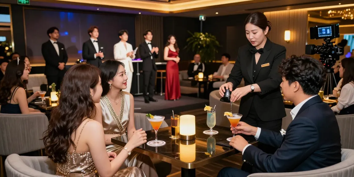 강남구구단의 고급 엔터테인먼트 공간에서 즐거운 시간을 보내는 고객들 모습
