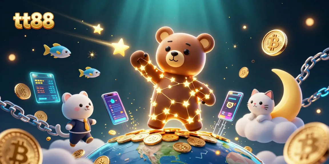 Win big at tt88 with a vibrant underwater casino scene full of 3D elements and shooting stars.