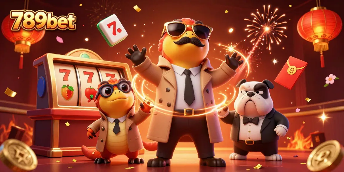 Engage with 789bet action in a lively, packed VIP casino scene featuring animated characters.