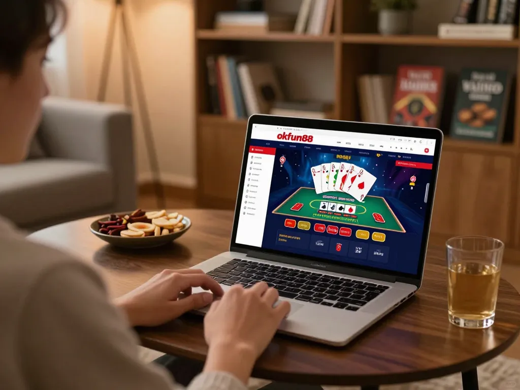 Engaging online poker gaming session on okfun88 platform with vibrant graphics and cozy atmosphere.