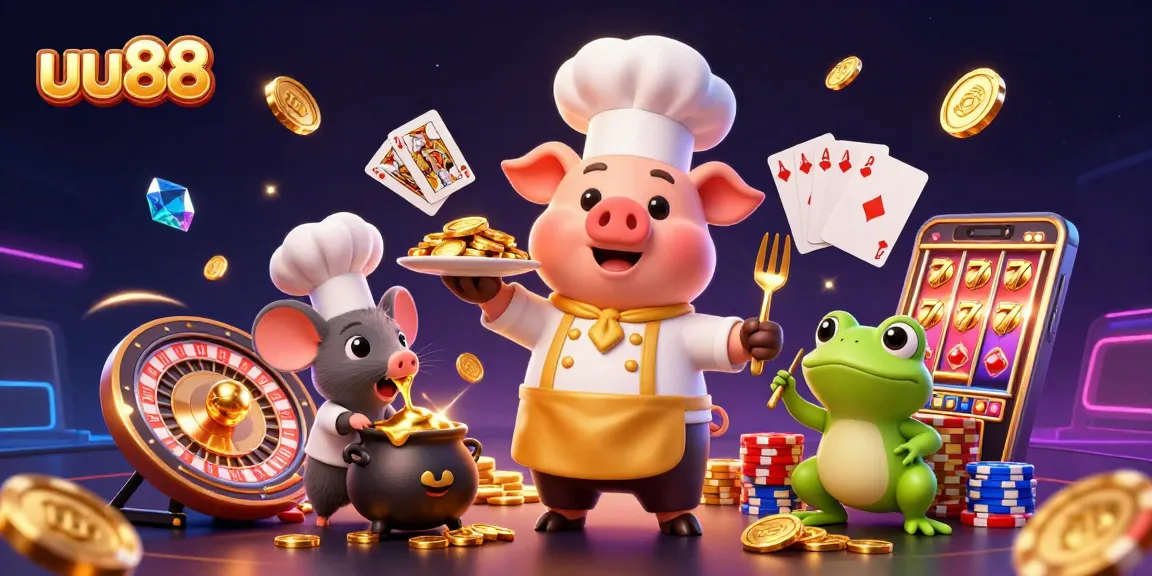 Experience excitement at uu88 with vibrant casino elements and playful characters.