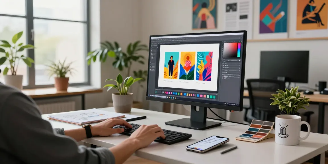 Creating stunning visuals with image to image ai in a modern design studio.