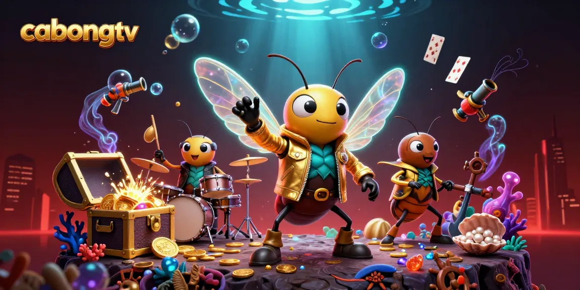 Experience cabongtv's thrilling visuals with a dynamic scene of rock stars and vibrant gambling elements.