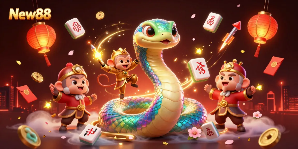 Engage with New88's immersive gaming experience, featuring vibrant animations and magical visuals.