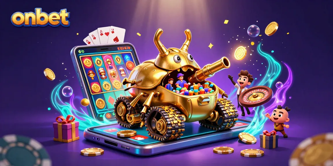 Experience winning moments at Onbet with our exciting casino-themed 3D illustration.