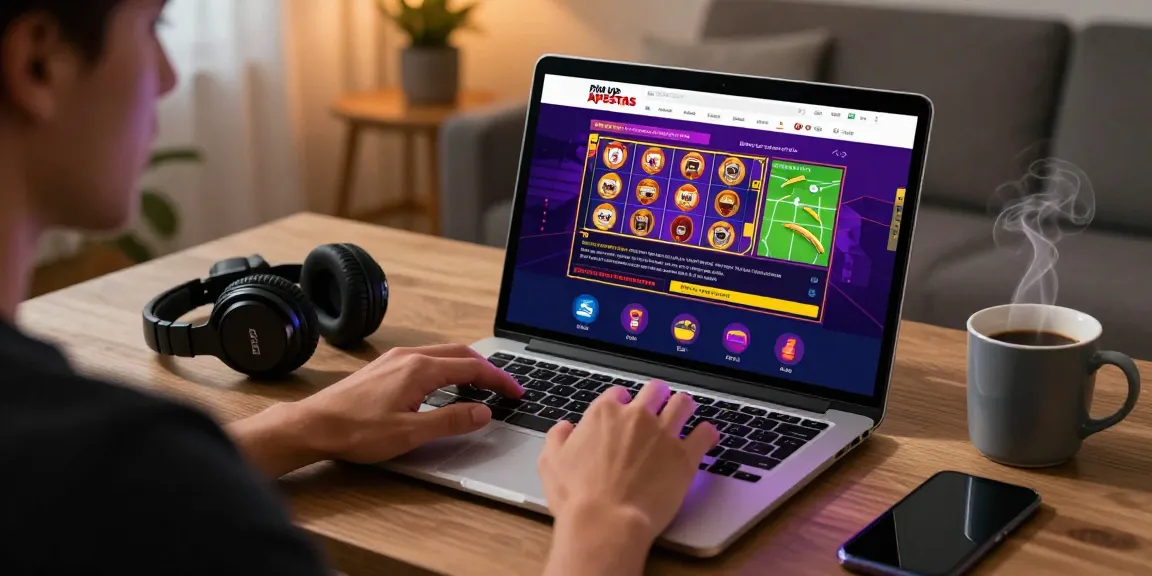 Pin up apuestas online betting interface with vibrant graphics in a cozy home setting