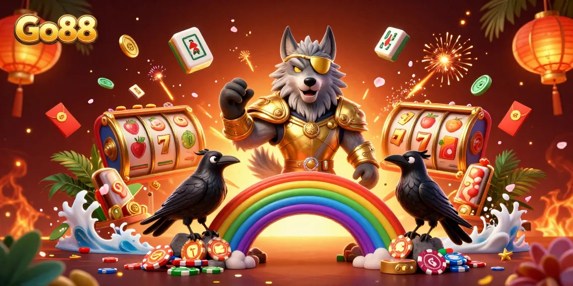 Experience exciting gaming adventures with Go88 through a vibrant 3D illustration.