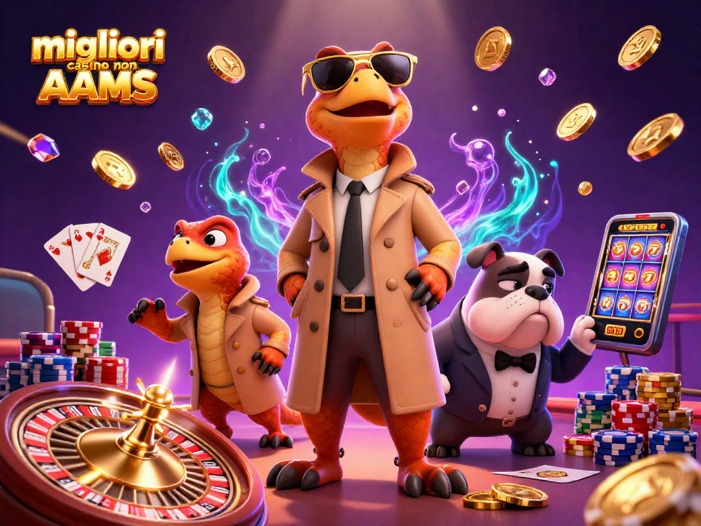 I migliori casino non AAMS presentano raptors in un trench coat mentre entrano in una lounge esclusiva del casinò.