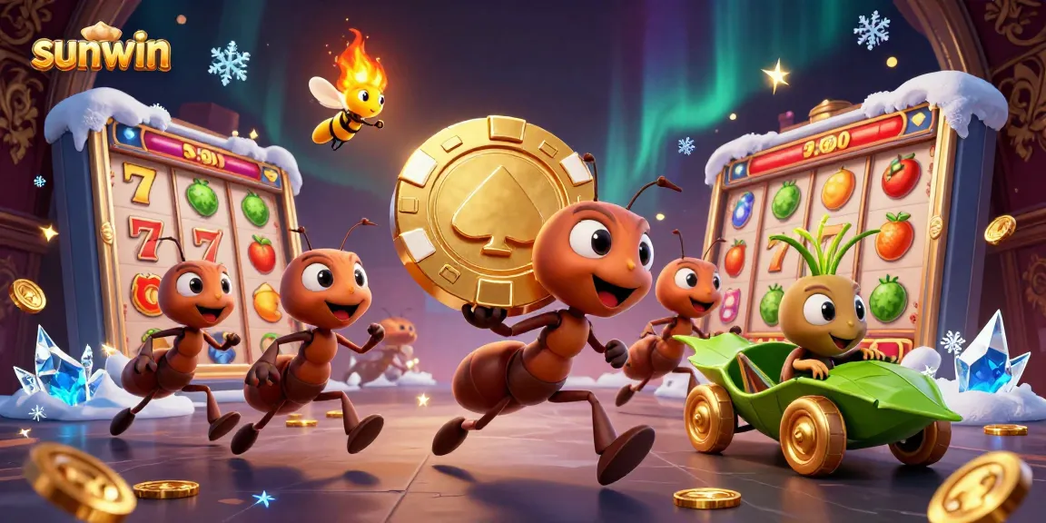 Engage with sunwin's thrilling slot adventures featuring playful ants and golden treasures.