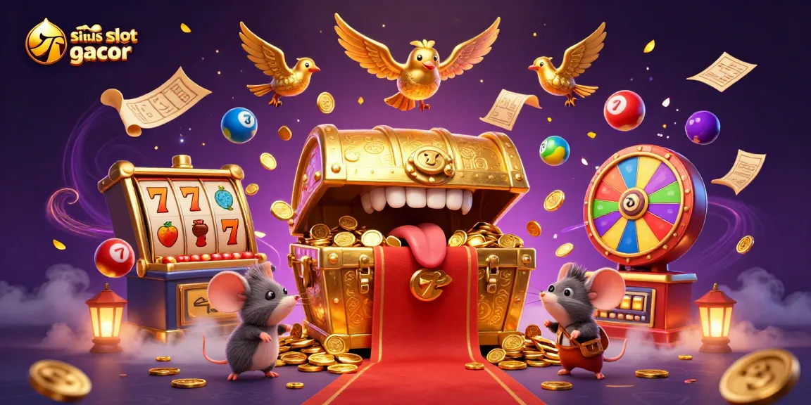 Experience big wins at situs slot gacor with lively 3D golden treasure chests and exciting slot games.