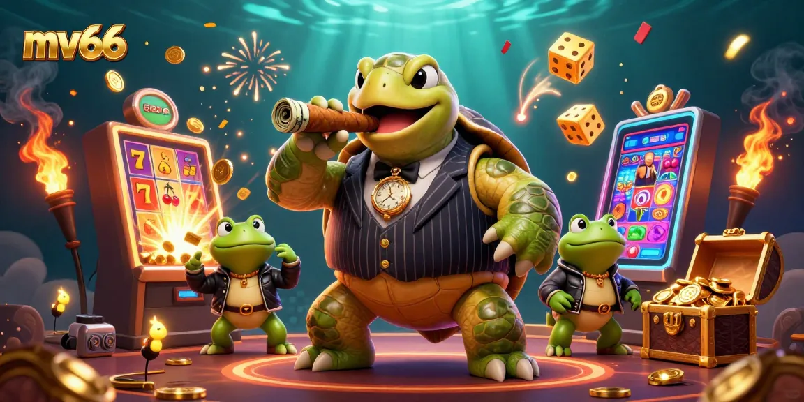 Experience the excitement of mv66 casino games with immersive 3D characters amidst a jackpot explosion.