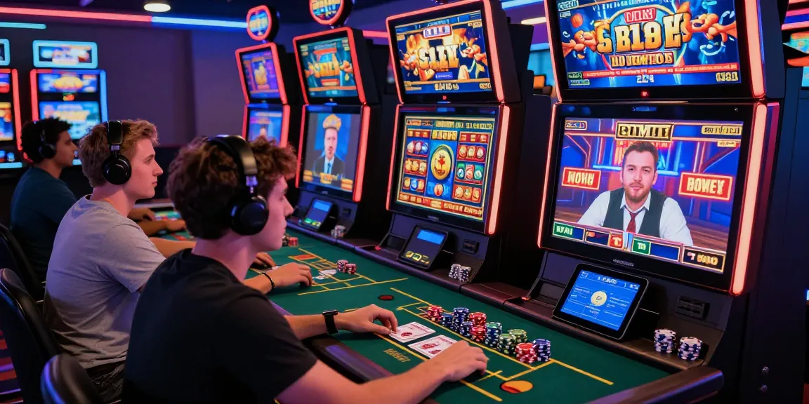 Scena emozionante di giocatori che si divertono nei migliori casino non AAMS online, con elementi di gioco vivaci e interazione con il dealer dal vivo.