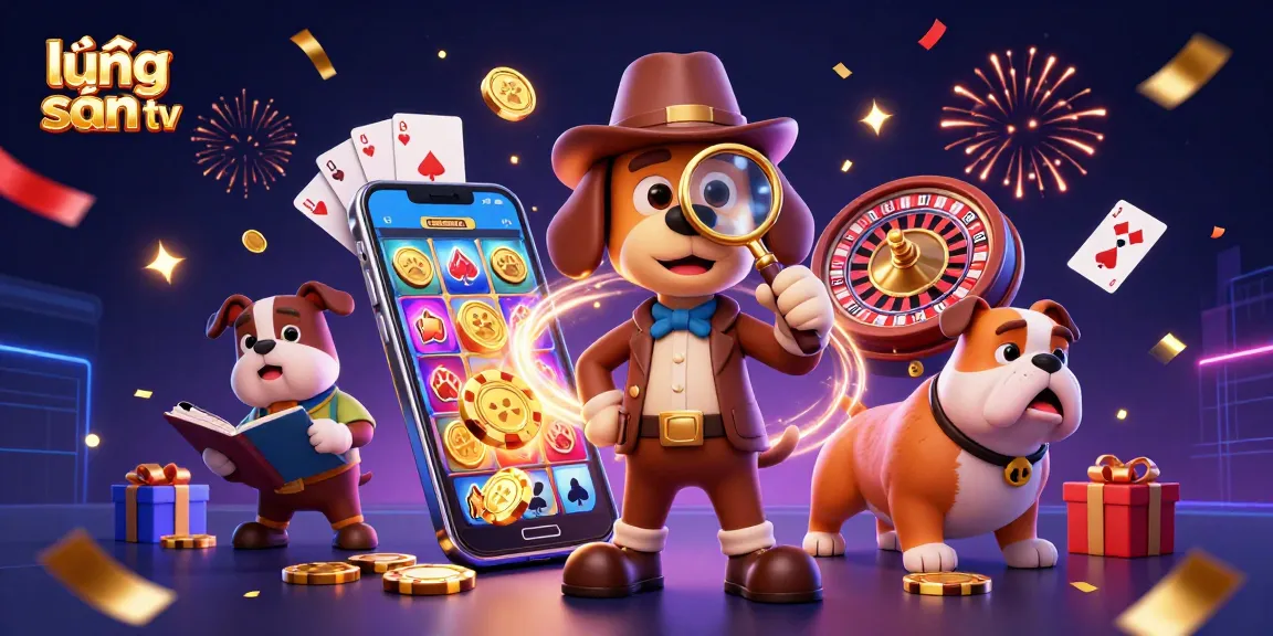Lương Sơn TV offers thrilling gaming experiences with colorful slot games, poker chips, and festive celebration elements.