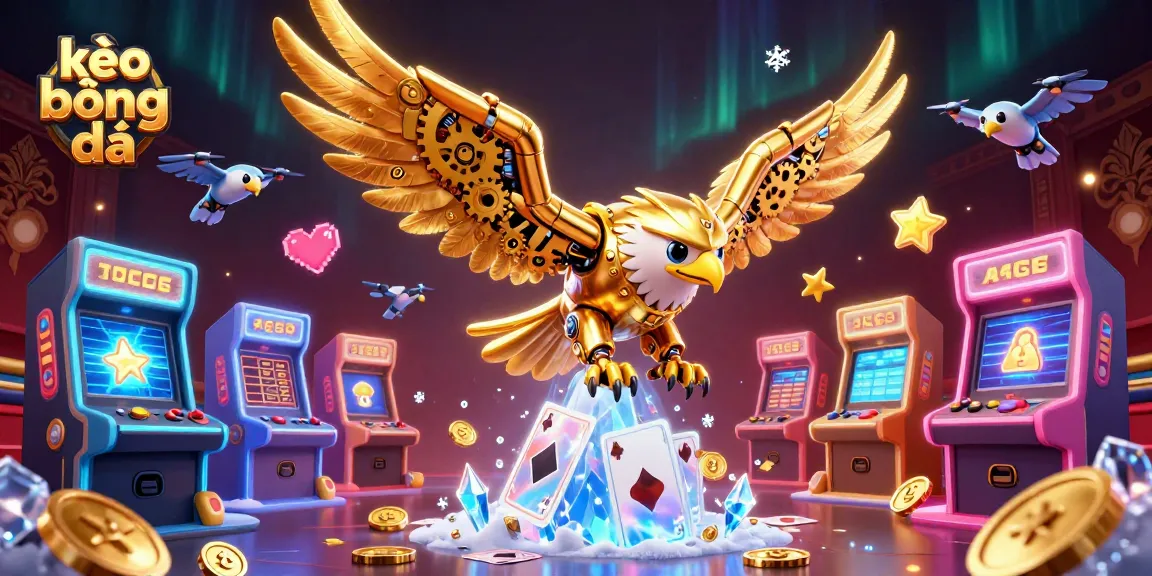 Experience thrilling sports betting with kèo bóng đá amidst vibrant 3D elements and dynamic characters.