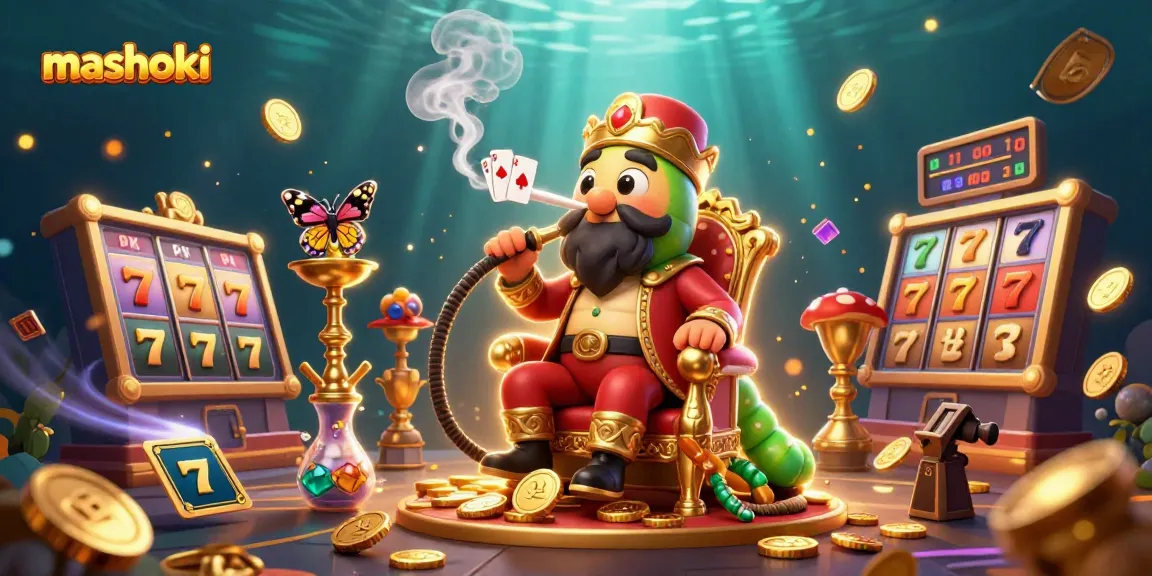 Engage with mashoki and experience thrilling slot action amidst vibrant casino visuals and unique characters.