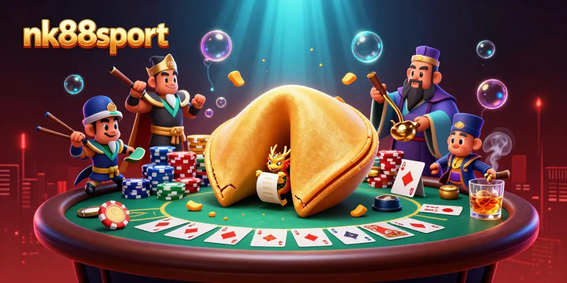Engage in immersive gaming at nk88sport with a vibrant casino-themed illustration.