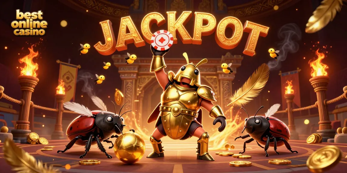 Engage with the best online casino in a victorious battle amid dynamic graphics and gaming elements.