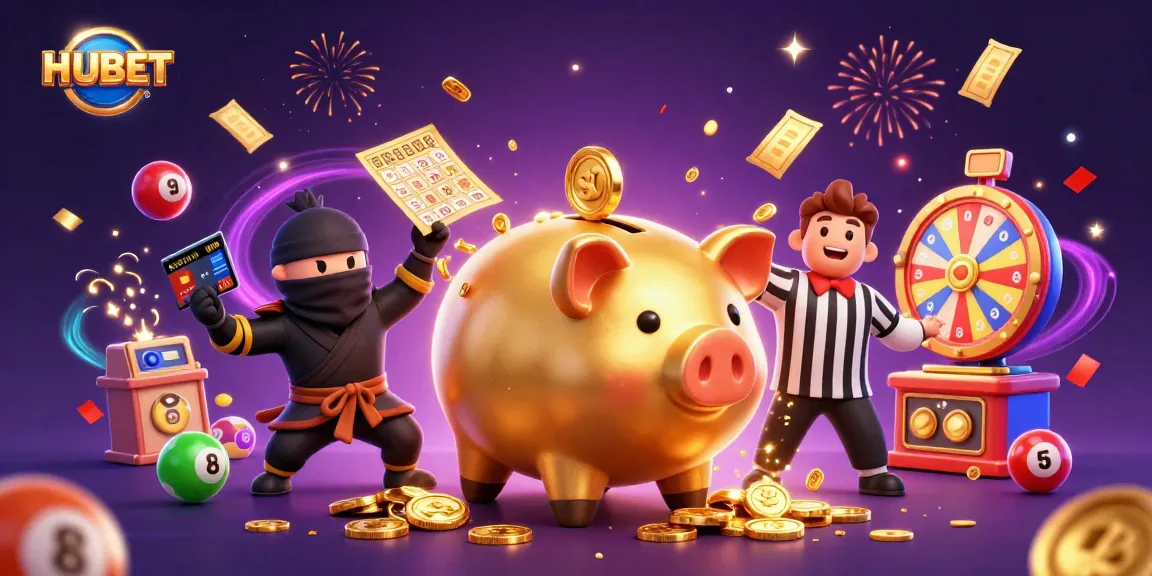 Join HUBET's exciting lottery games with vibrant elements and animated characters for thrilling casino fun.