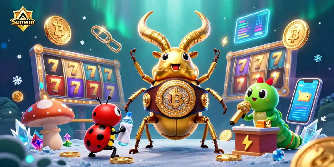 Engage with thrilling gameplay at Sunwin featuring a golden stag beetle in a vibrant casino setting.